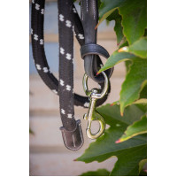 Longe Penelope Touw en leer Zwart