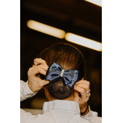 Netstof haarclip Equithème Strass Marineblauw