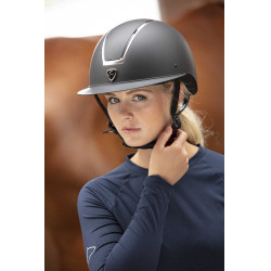 Equithème Glint Mat Helm Mat zwart / zilverkleurig Equithème Glint Mat Helm Mat zwart / zilverkleurig