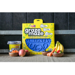 Lik-It liksteenmat Graze Maze Blauw