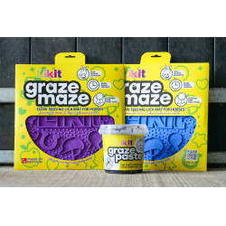 Lik-It liksteenmat Graze Maze Blauw