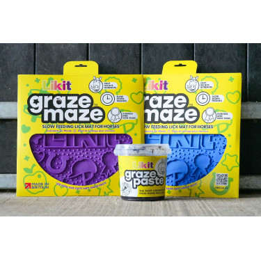 Lik-It liksteenmat Graze Maze Blauw