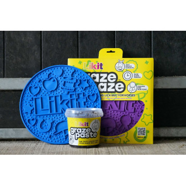 Lik-It liksteenmat Graze Maze Blauw