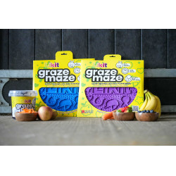 Lik-It liksteenmat Graze Maze Blauw