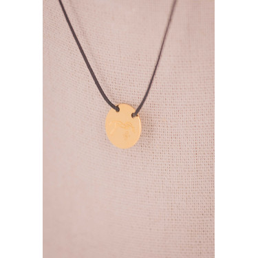 Adelya Pénélope halsketting zwarte koord Goudkleurig