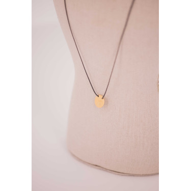 Adelya Pénélope halsketting zwarte koord Goudkleurig