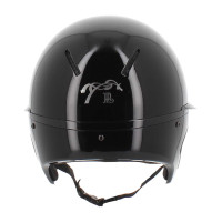 Pénélope matte helm met lange klep Glanzend zwart