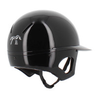 Pénélope matte helm met lange klep Glanzend zwart