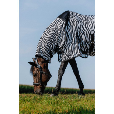 Rijshirt Riding World Belly Mesh Combo Zwart / wit zebrapatroon Motieven