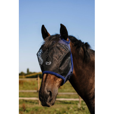 Vliegmasker Riding World First zonder oren Marine Marineblauw