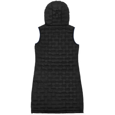 Lange naadloze gewatteerde jas Je t'aime Equithème Navina dames Zwart