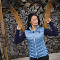Mouwloze lichte bodywarmer Henna Flags & Cup Bleu acier