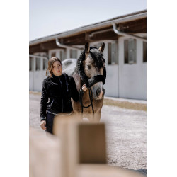 Fleece velours Je t'aime Equithème Coline dames Zwart