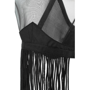 Anti-vlieg anti-UV masker Equithème Franges Zwart Anti-vlieg anti-UV masker Equithème Franges Zwart