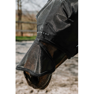 Vliegenmasker anti-UV Equithème Zipper Zwart