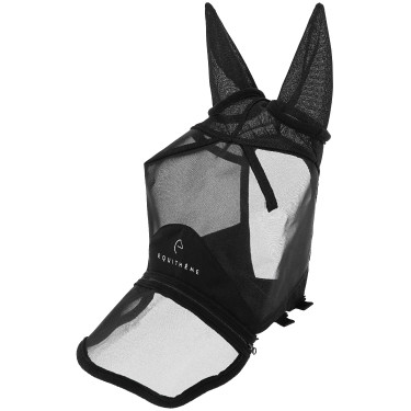 Vliegenmasker anti-UV Equithème Zipper Zwart
