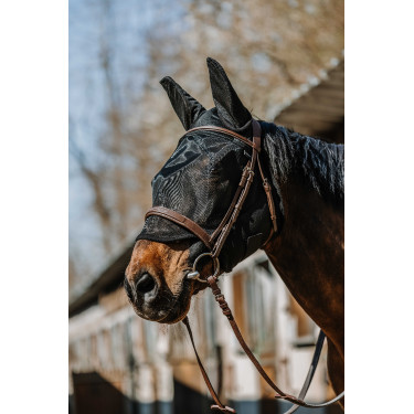 Anti-vliegenmasker anti-UV Equithème Anatomic Zwart