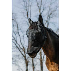 Máscara anti-moscas anti-UV Equithème 2 en 1 Zwart