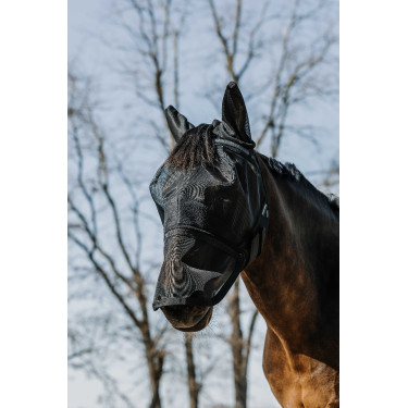 Máscara anti-moscas anti-UV Equithème 2 en 1 Zwart