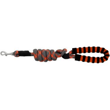 Hondenriem met handvat Equithème Haspen Zwart / oranje handvat Hondenriem met handvat Equithème Haspen Zwart / oranje handvat