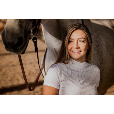 Polo Equithème Funza Korte mouwen Wit