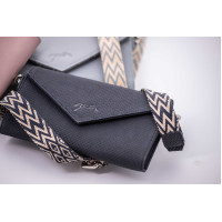 Phone Pocket Pénélope perforatieleer zwart