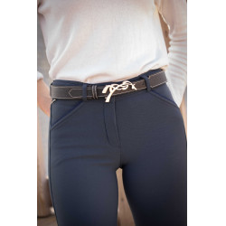 Pénélope Signature riem geperforeerd leer Zwart