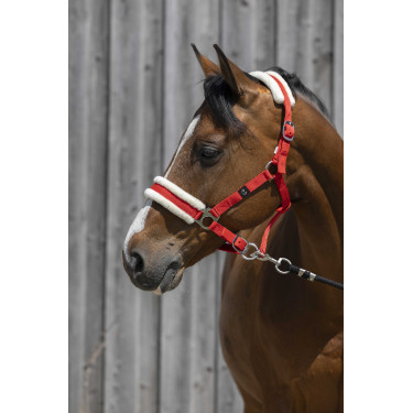 Halster Riding World synthetische schapenvacht Rood Halster Riding World synthetische schapenvacht Rood