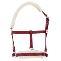 Halster veulen Riding World synthetische schapenvacht Rood