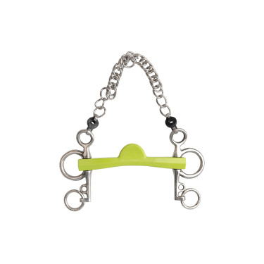 Pelham bit Metalab Flexi Soft halve maan korte scharen Groen