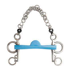 Pelham bit Metalab Flexi halve maan korte scharen Blauw