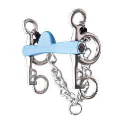 Pelham bit Metalab Flexi halve maan korte scharen Blauw