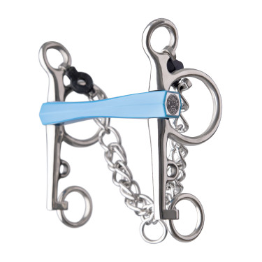 Mors pelham Metalab Flexi recht lange scharen Blauw