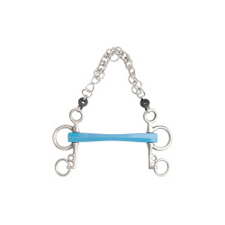 Mors pelham Metalab Flexi recht korte scharen Blauw