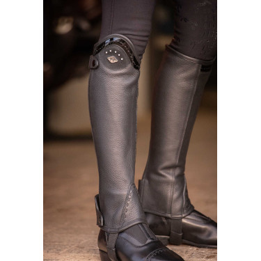 Mini-chaps Pénélope Prisca leer Zwart Mini-chaps Pénélope Prisca leer Zwart