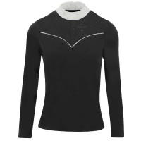 Polo Equithème Valencia lange mouwen Zwart