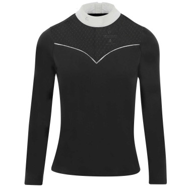 Polo Equithème Valencia lange mouwen Zwart