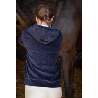 Sweat-zip Emy Velvet Pénélope Marineblauw