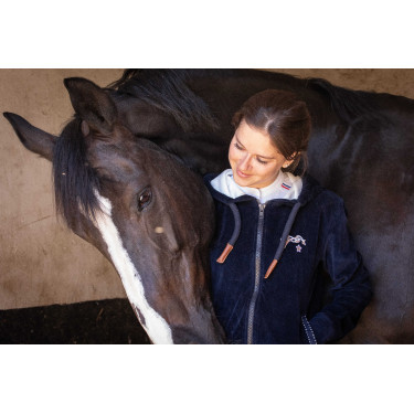 Sweat-zip Emy Velvet Pénélope Marineblauw