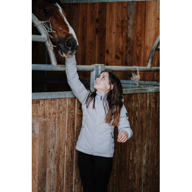Gewatteerde jas Equithème Lara kind Gemêleerd grijs Gewatteerde jas Equithème Lara kind Gemêleerd grijs