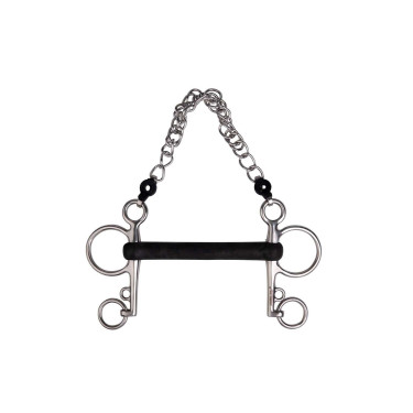 Mors Pelham Metalab harde rubber rechte mondstuk