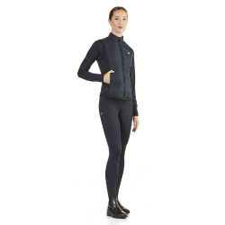 Ego7 Dea dames gewatteerd mouwloos vest met stretch zijkanten Marine Marineblauw