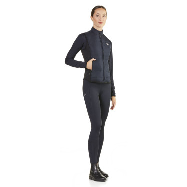 Ego7 Dea dames gewatteerd mouwloos vest met stretch zijkanten Marine Marineblauw