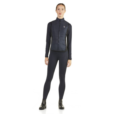 Ego7 Dea dames gewatteerd mouwloos vest met stretch zijkanten Marine Marineblauw
