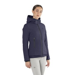 Gewatteerd jack Ego7 Galy Lux met afneembare capuchon voor dames Marine Marineblauw