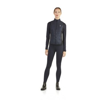 Ego7 Dea dames gewatteerd mouwloos vest met stretch zijkanten Marine Marineblauw