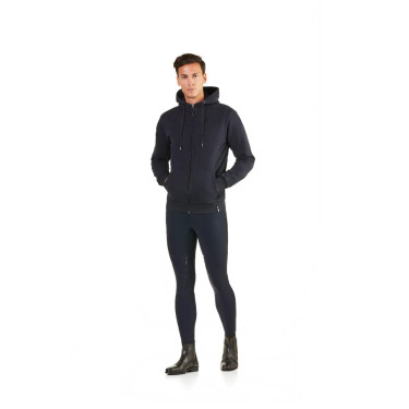 Herensweater met capuchon en rits, waterafstotend, Ego7 Z0W Marine Marineblauw