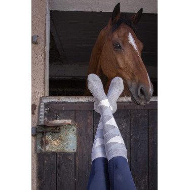 Sokken Equithème Girly Grijs / hemelblauw Sokken Equithème Girly Grijs / hemelblauw