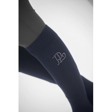 Sok Pénélope Luxe Strass Marine / zilver Blauw