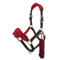 Halster schapenvacht Vogue Mini LeMieux met halstertouw Chilli Rood Halster schapenvacht Vogue Mini LeMieux met halstertouw Chilli Rood